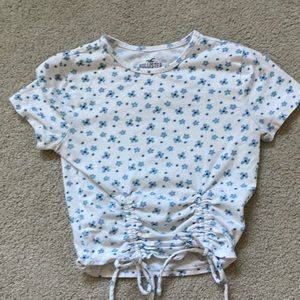 Blue and white Hollister baby tee